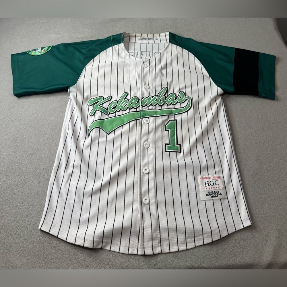 Vtg Authentic Movie Throwbacks Headgear Classics #1 G Baby Kekambas Jersey Sz L